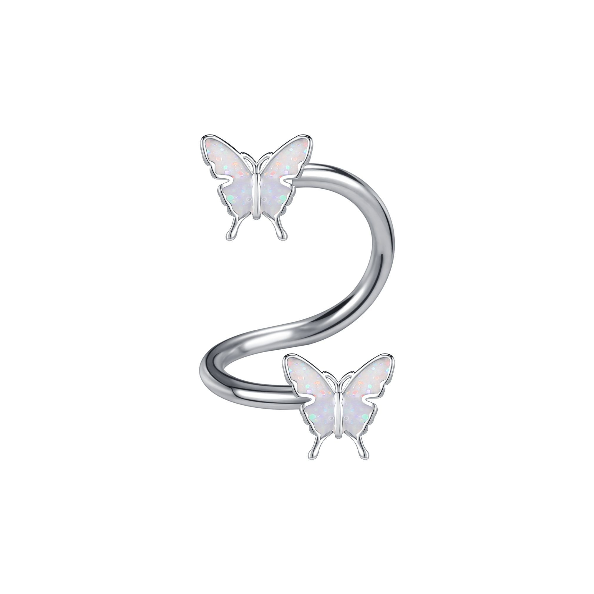 1/3Pcs Stainless Steel Fake Nose Piercing Butterfly Magnetic Septum Ring Jewelry