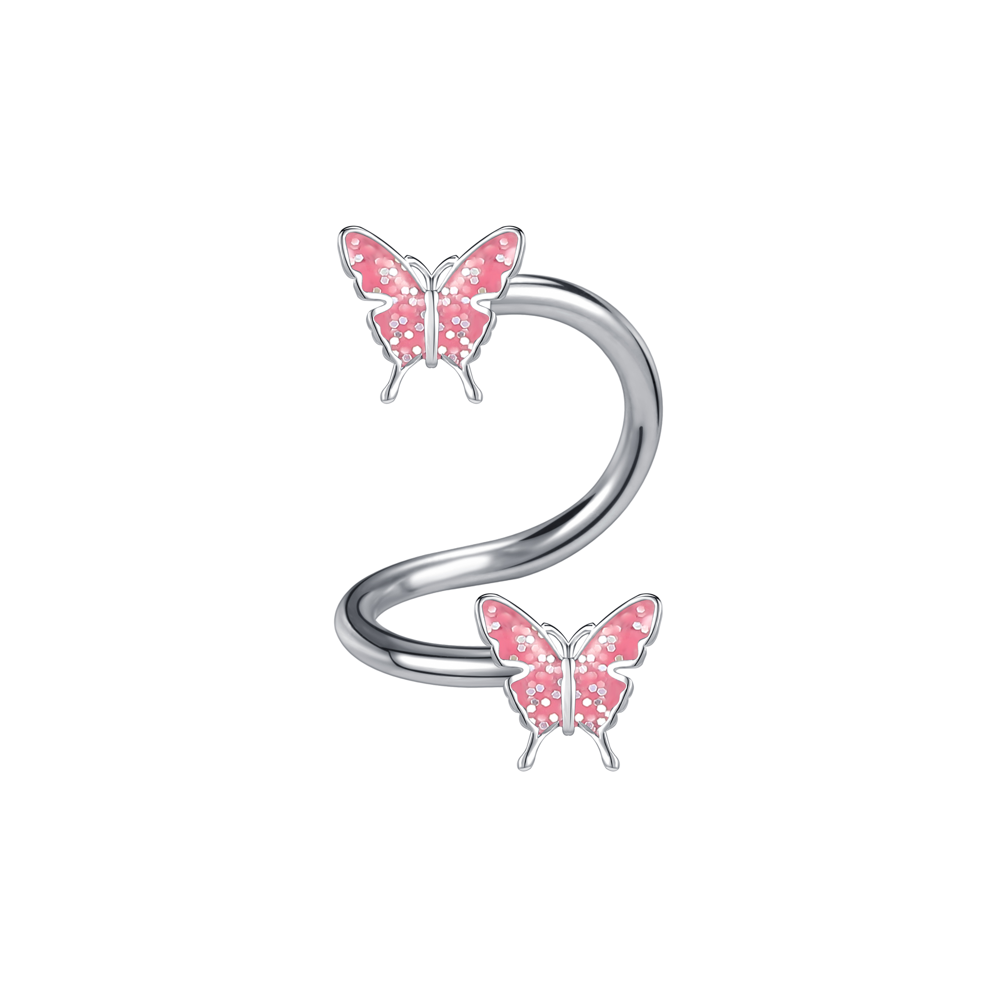 1/3Pcs Stainless Steel Fake Nose Piercing Butterfly Magnetic Septum Ring Jewelry