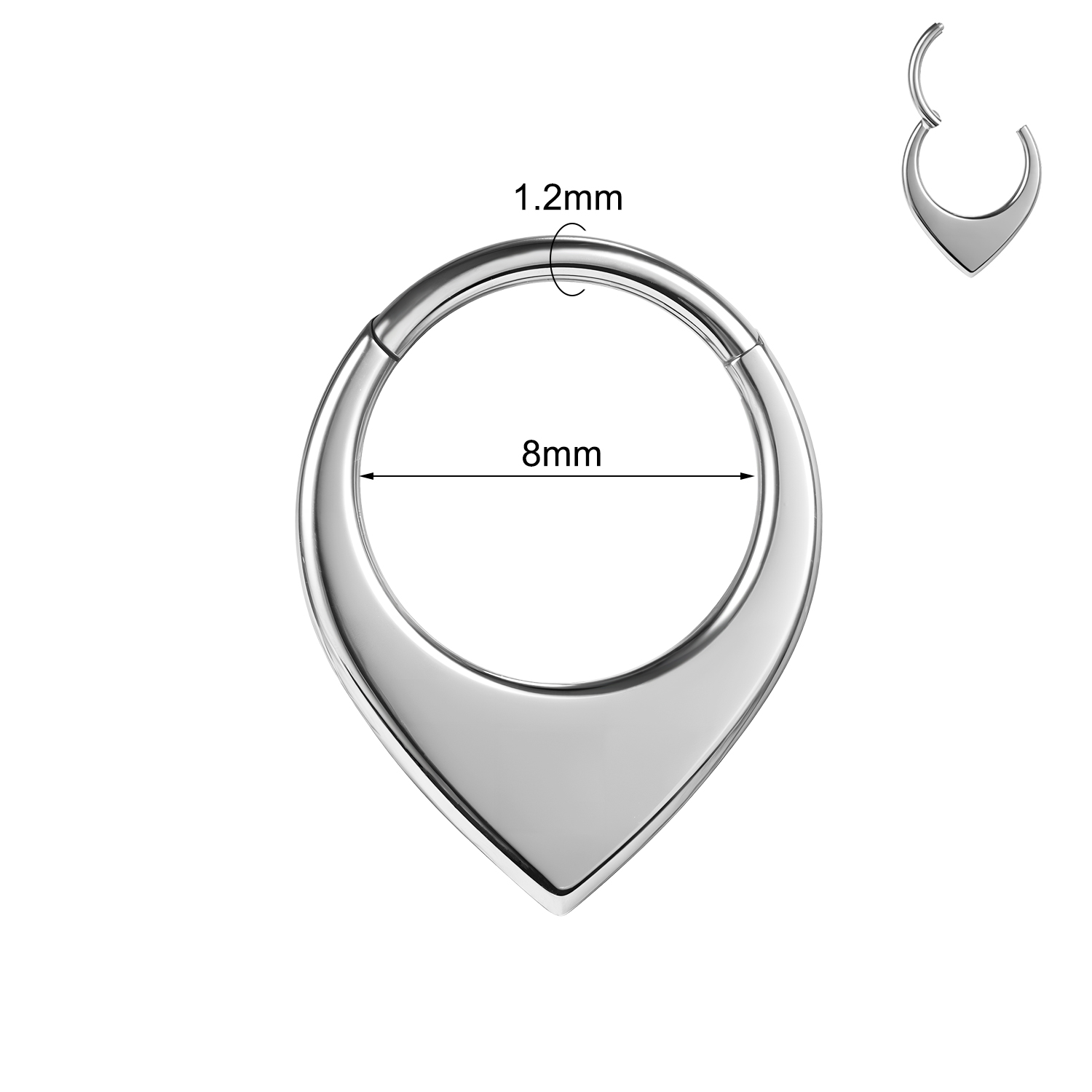 1 Piece 16G Stainless Steel Nose Ring Hinged Segment Ring Helix Piercing Jewelry