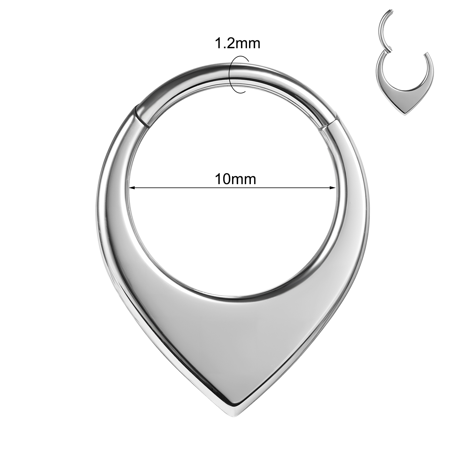 1 Piece 16G Stainless Steel Nose Ring Hinged Segment Ring Helix Piercing Jewelry