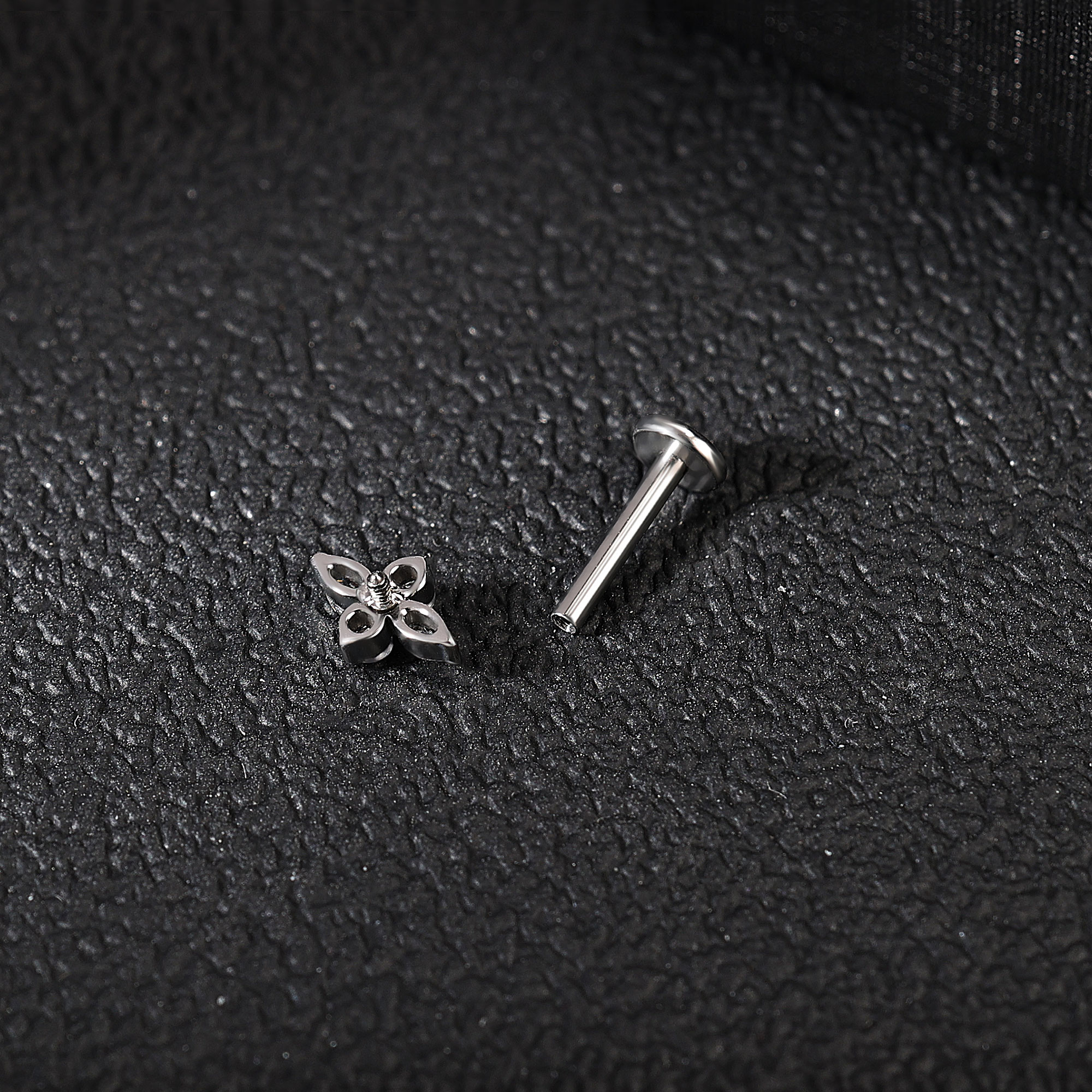 1 Piece 16G Titanium Steel Labret Lip Ring CZ Tragus Stud Monroe Medusa Piercing - Picture 71 of 85