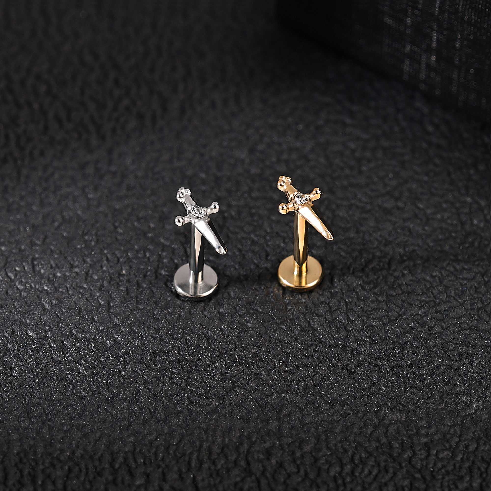 1 Piece 16G Titanium Steel Labret Lip Ring CZ Tragus Stud Monroe Medusa Piercing - Picture 75 of 85