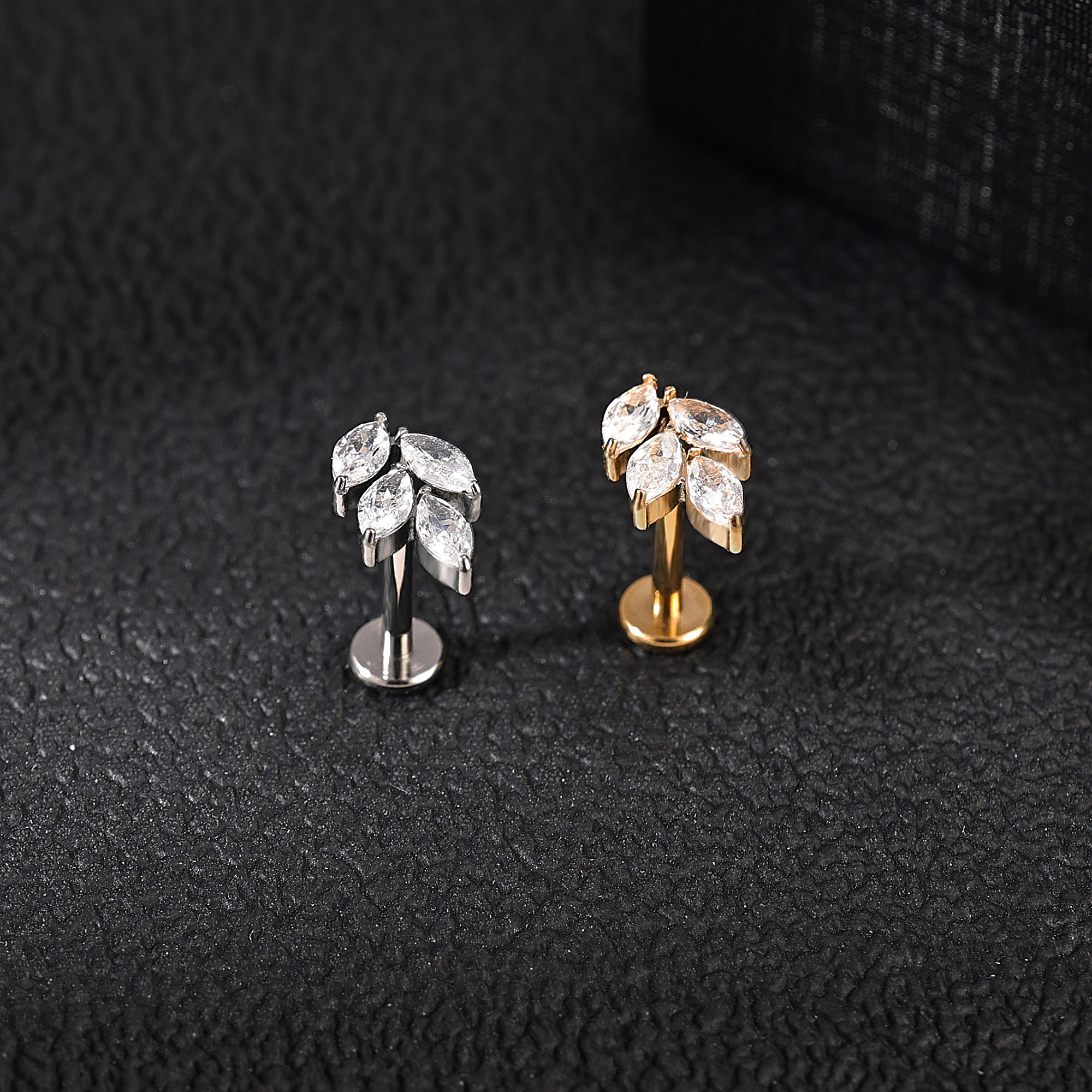 1 Piece 16G Titanium Steel Labret Lip Ring CZ Tragus Stud Monroe Medusa Piercing - Picture 82 of 85