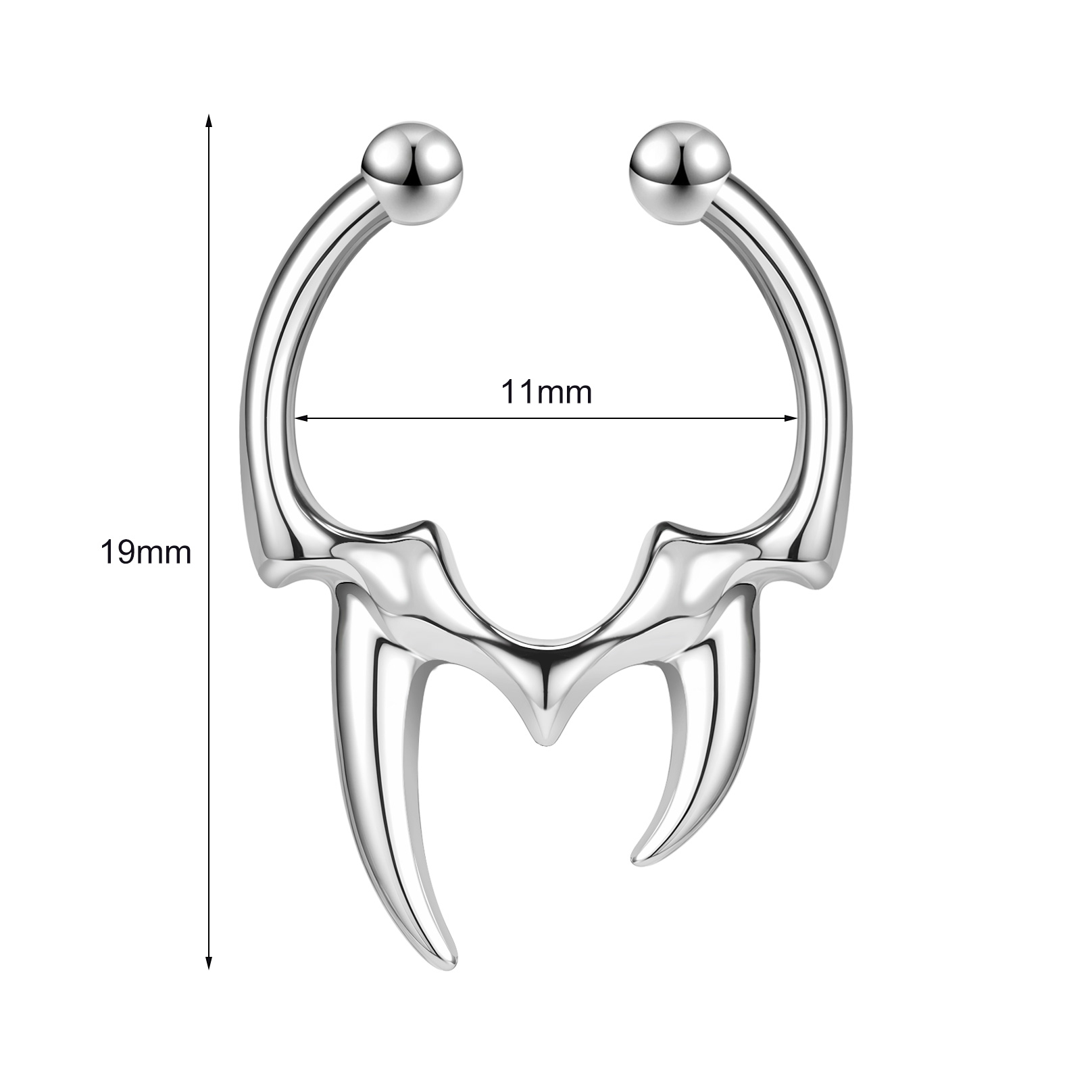 1 PC Stainless Steel Nose Cuff Non Piercing Nose Ring Faux Septum Punk Jewelry