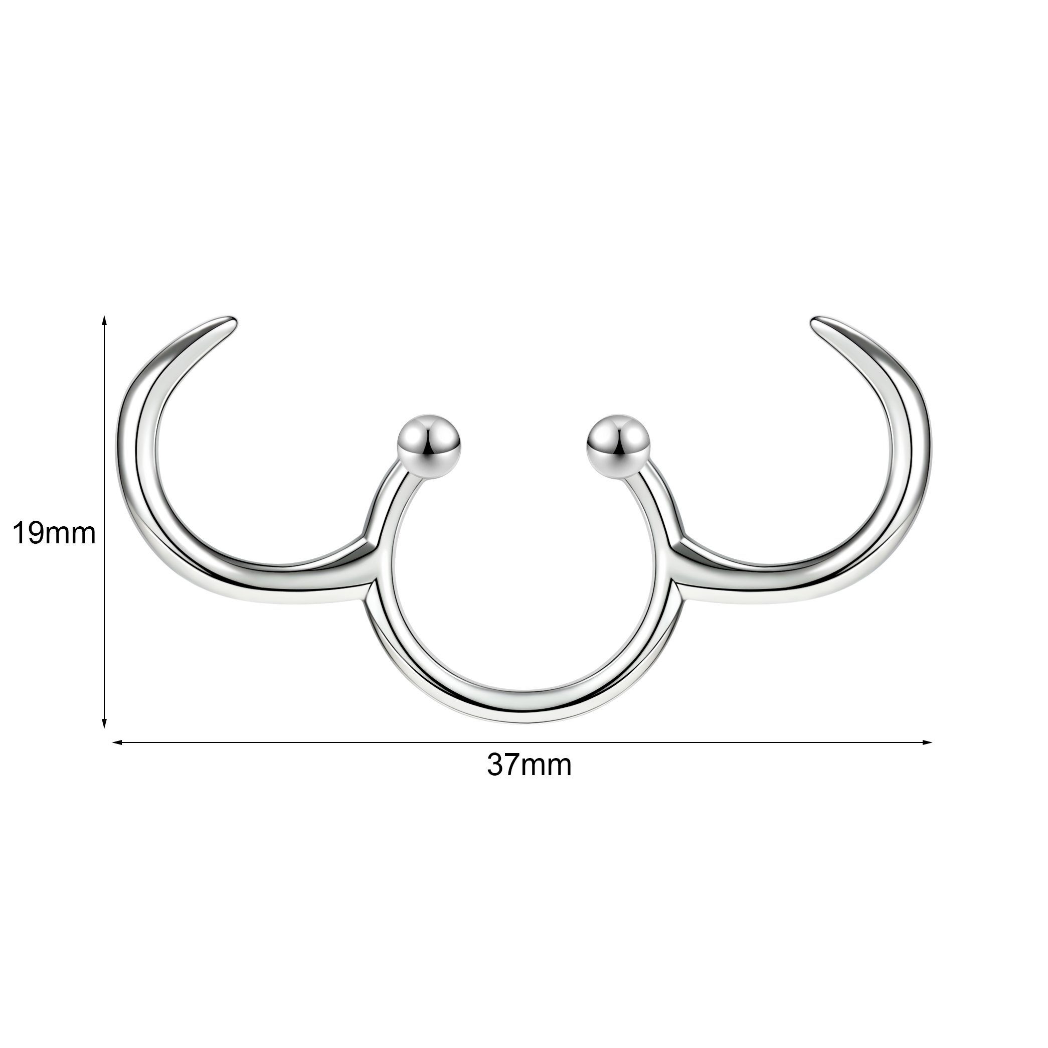 1 PC Stainless Steel Nose Cuff Non Piercing Nose Ring Faux Septum Punk Jewelry