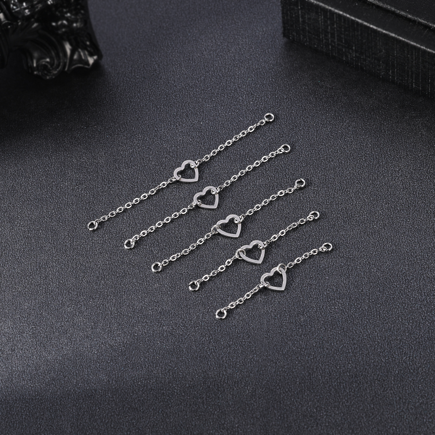 5Pcs Stainless Steel Nose Chain Double Nostril Piercing for Women Men Jewelry