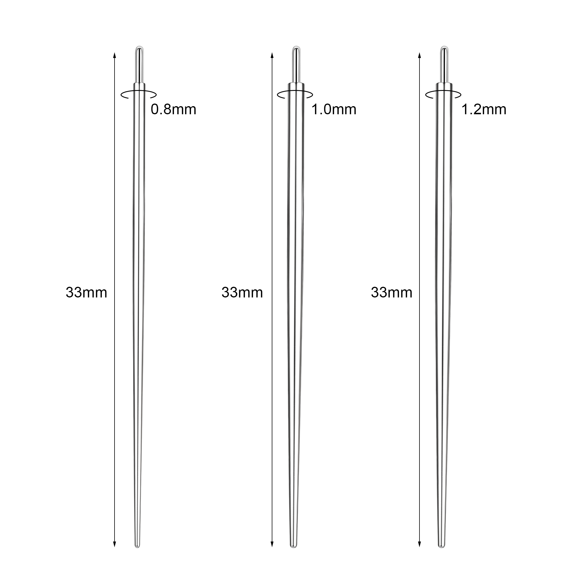 Threadless Piercing Taper Needle for Ear/Nose/Navel/Lip Piercing Stretching Tool