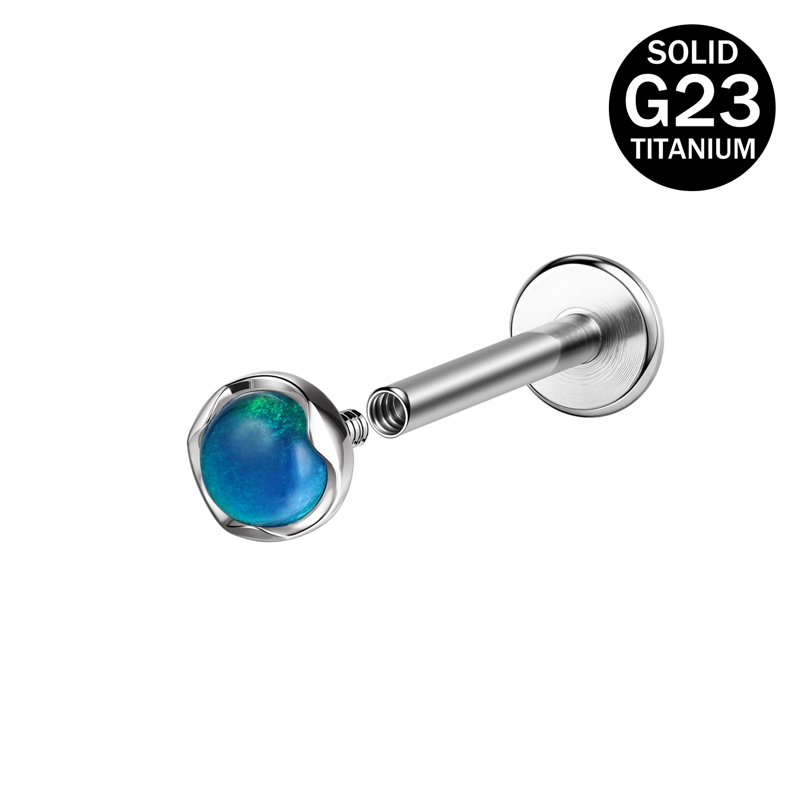 1 Pc 16g G23 Titanium Steel Opal Labret Lip Stud Tragus Helix Piercing Jewelry - Picture 17 of 19