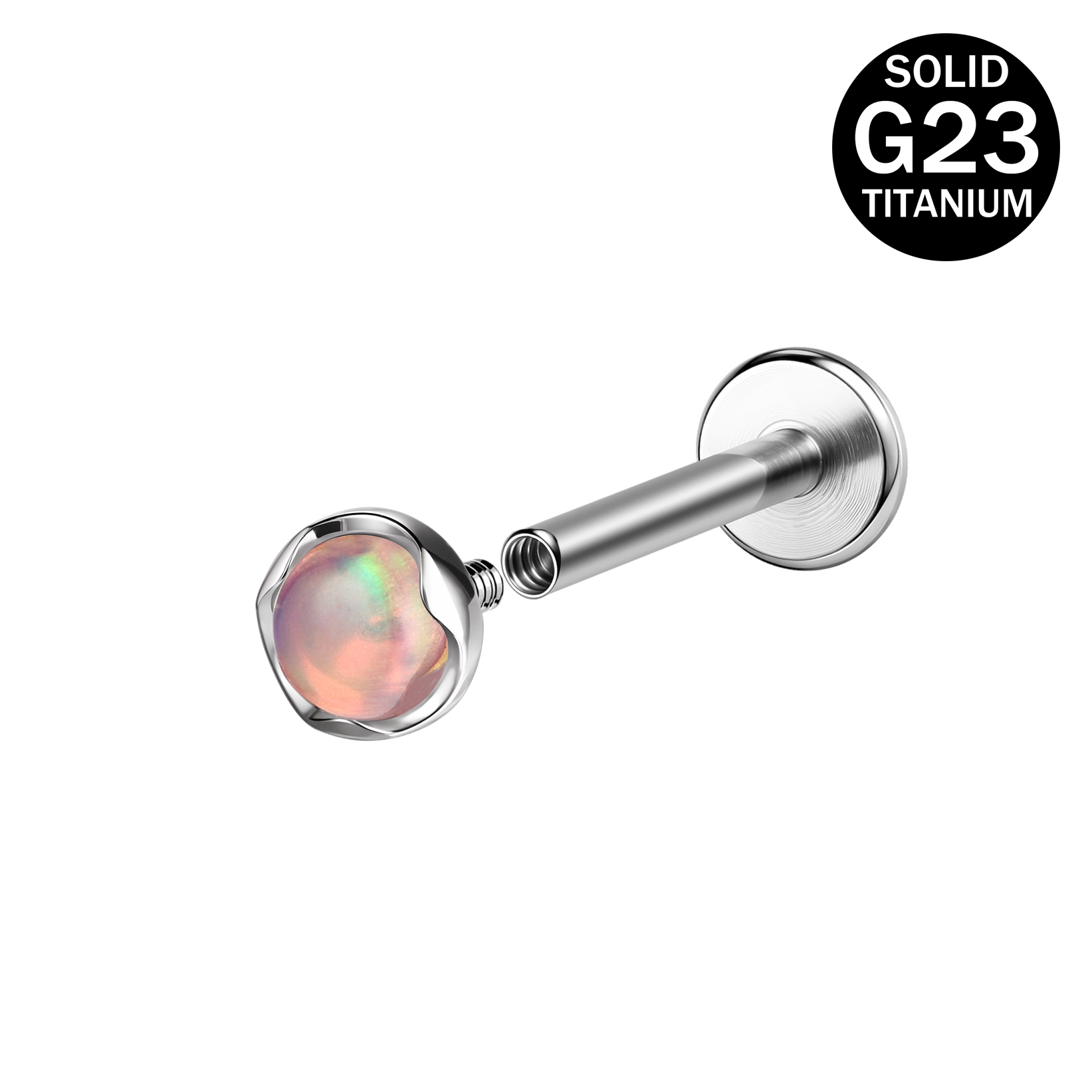 1 Pc 16g G23 Titanium Steel Opal Labret Lip Stud Tragus Helix Piercing Jewelry - Picture 18 of 19