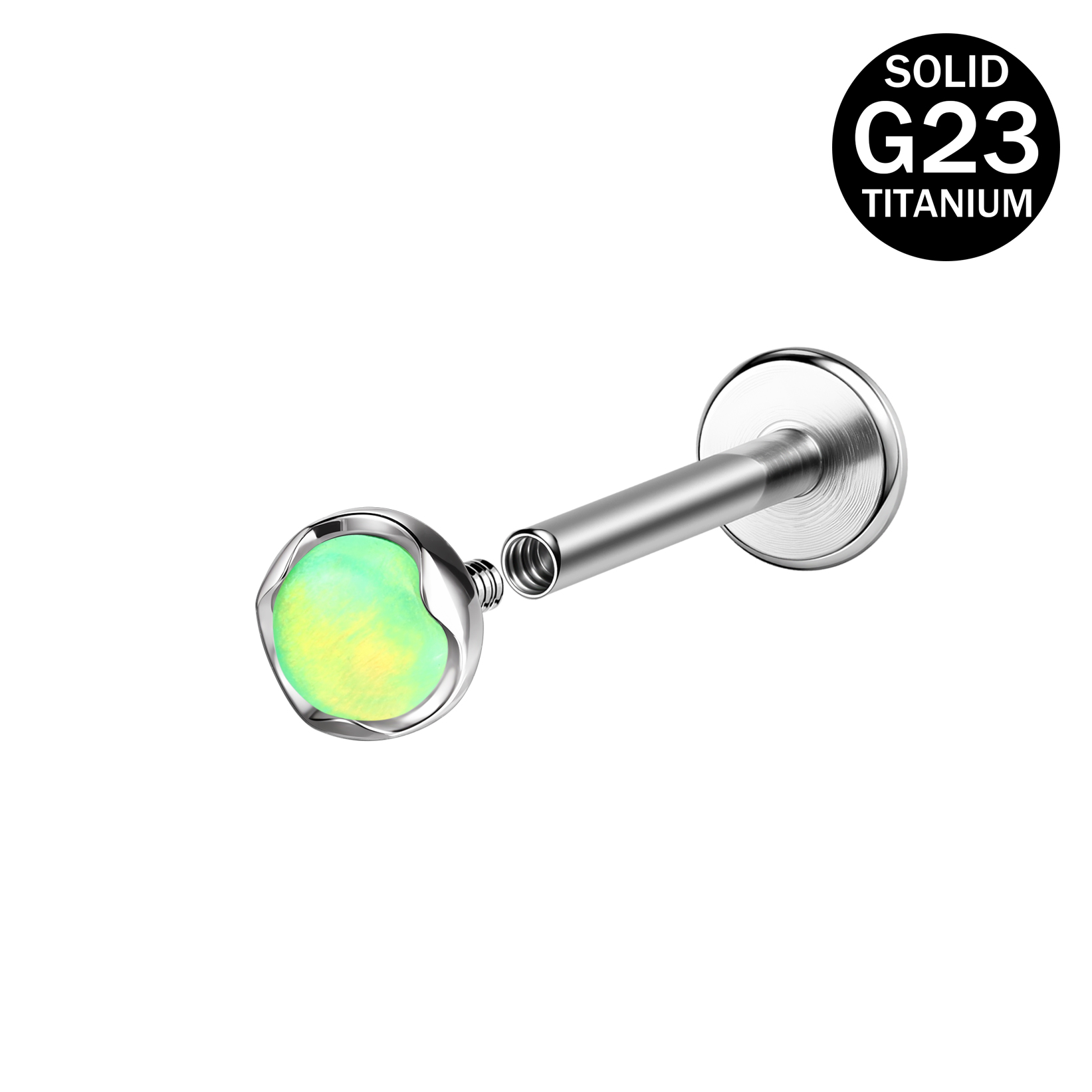 1 Pc 16g G23 Titanium Steel Opal Labret Lip Stud Tragus Helix Piercing Jewelry - Picture 19 of 19