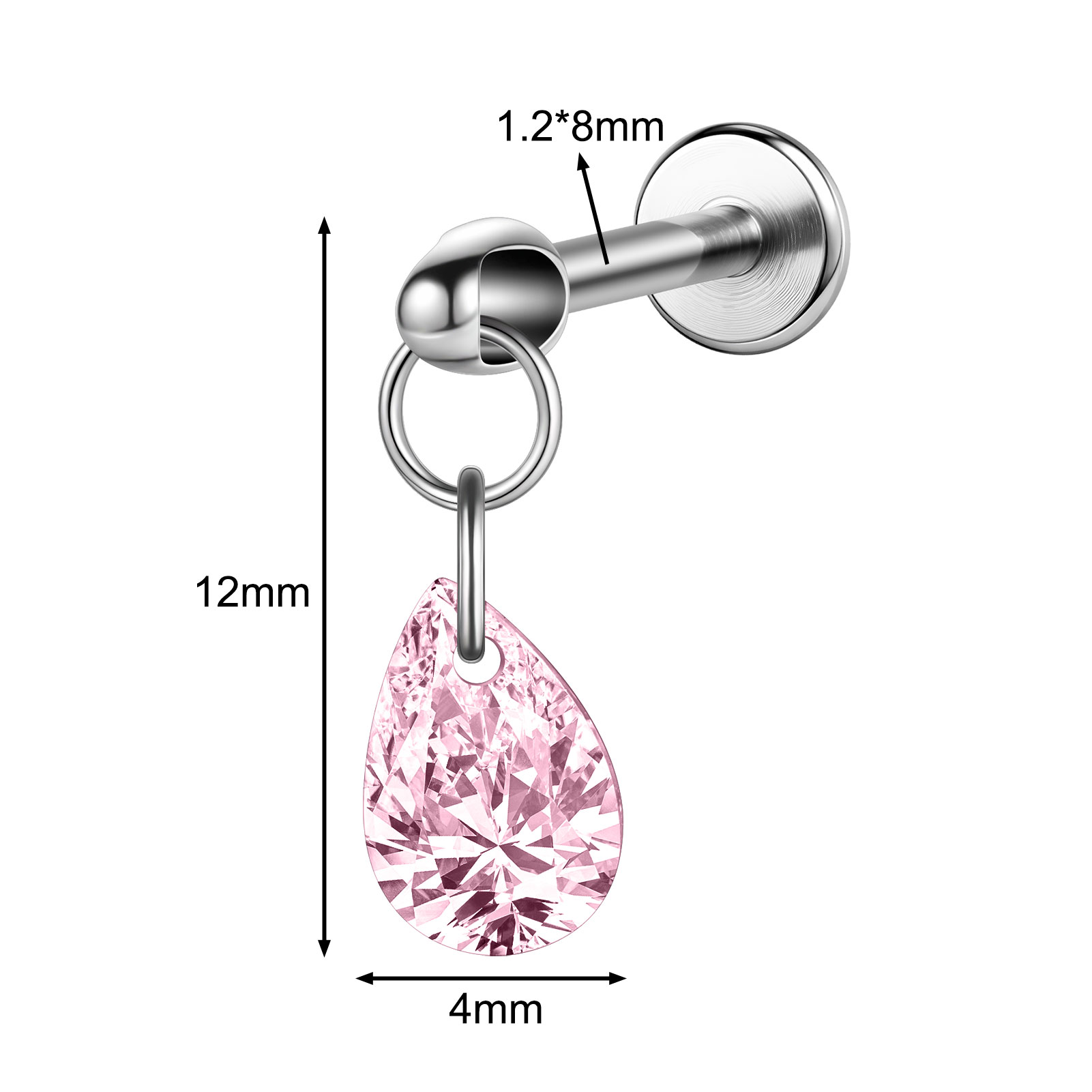 16g G23 Titan Stahl Hänger Labret Lippenstecker Tragus Helix Piercing Schmuck - Bild 31 von 37
