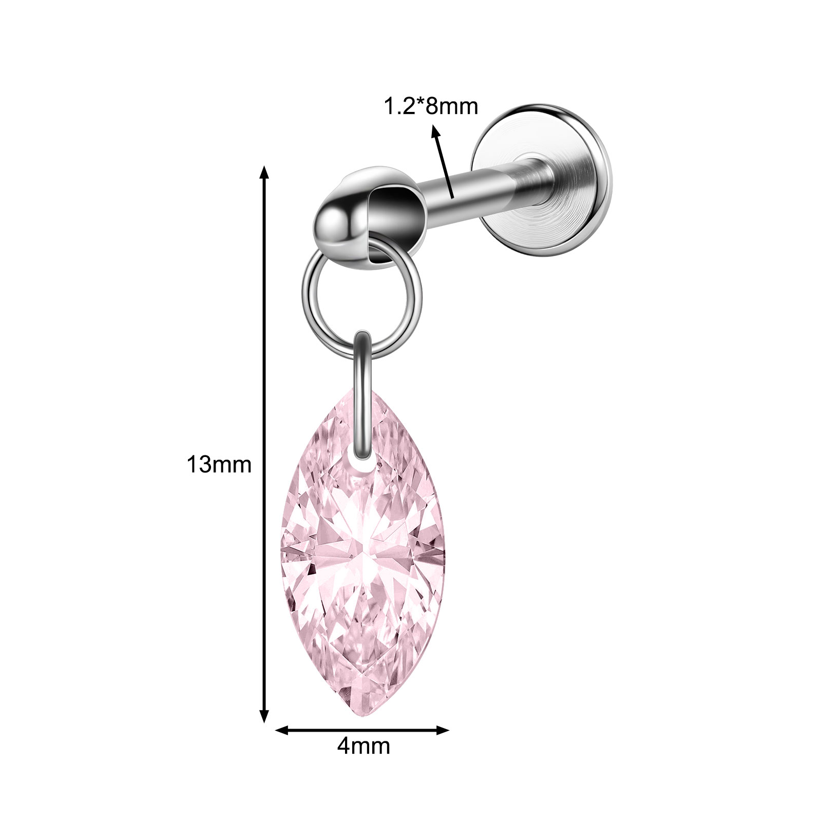 16g G23 Titan Stahl Hänger Labret Lippenstecker Tragus Helix Piercing Schmuck - Bild 35 von 37