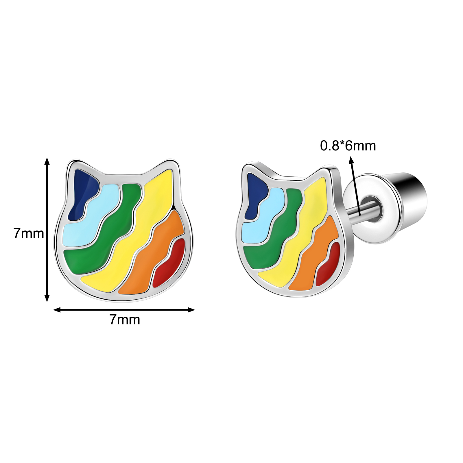 1 Pair 20G Stud Earring Stainless Steel Ear Stud Cute Cartilage Piercing Earring