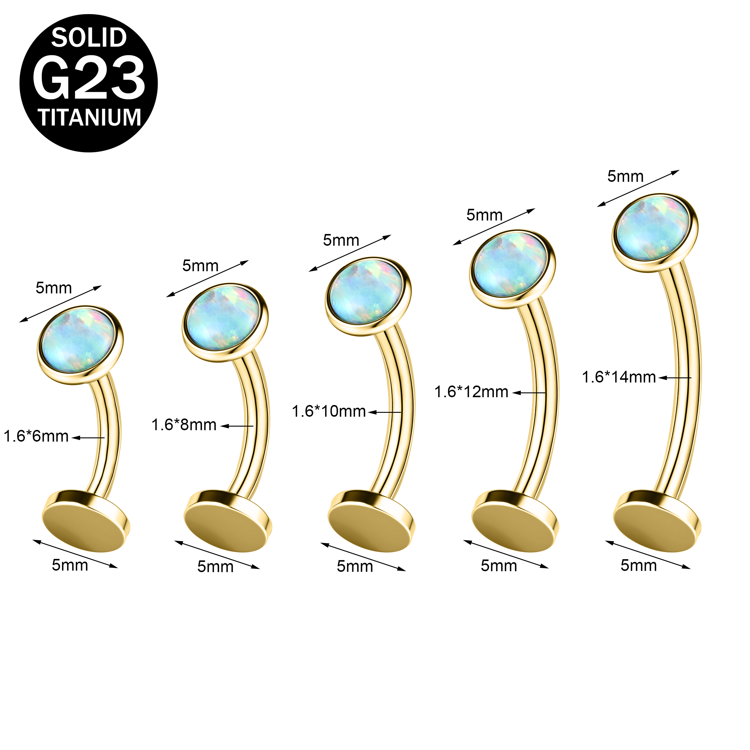 1 PC 14G Titanium Steel Belly Button Rings Zircon Navel/Eyebrow Piercing Jewelry - Picture 28 of 32