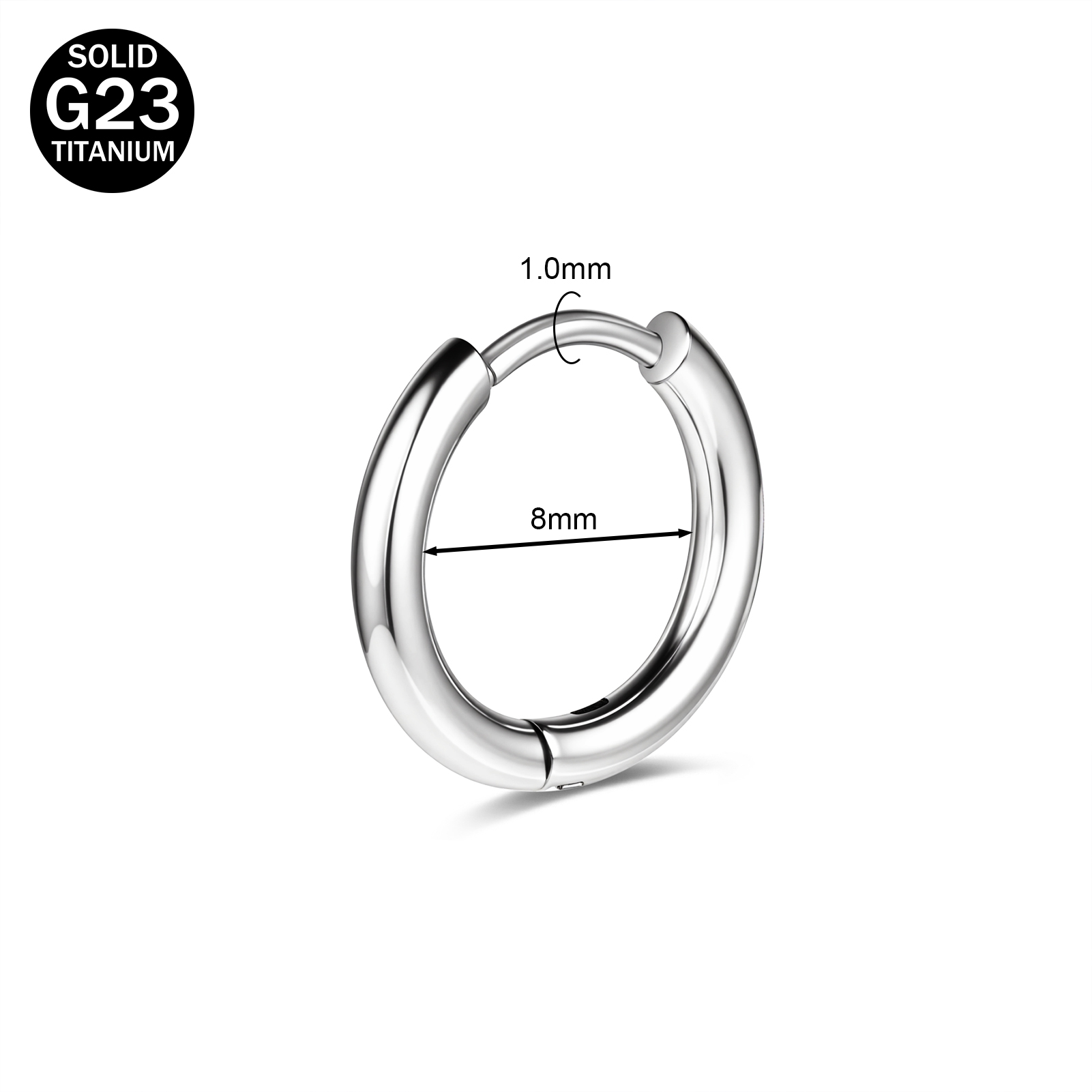 1 Pair G23 Titanium Hoop Earrings 18G Helix Conch Cartilage Piercing Earrings