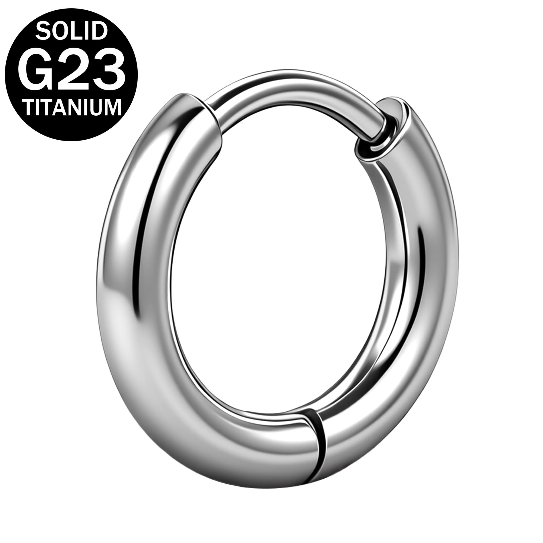 1 Pair 18g/20g G23 Titanium Hoop Earring Ear Conch Helix Piercing Jewelry 6-20mm