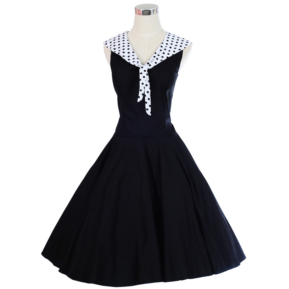 Vintage 50's Mid Women's Retro Rockabilly Swing Dress Party Pinpu Polka Dresses - Picture 12 of 15