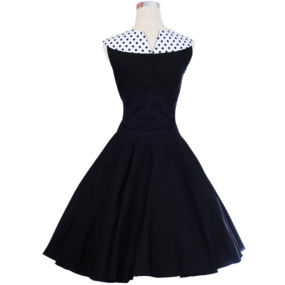 Vintage 50's Mid Women's Retro Rockabilly Swing Dress Party Pinpu Polka Dresses - Picture 11 of 15