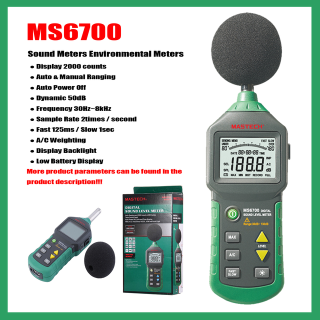 MASTECH MS6700 MS6701 MS6708 Digital Sound Level Meter Environmental Meters - Picture 4 of 6