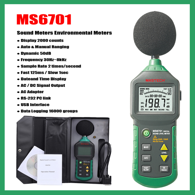 MASTECH MS6700 MS6701 MS6708 Digital Sound Level Meter Environmental Meters - Picture 5 of 6