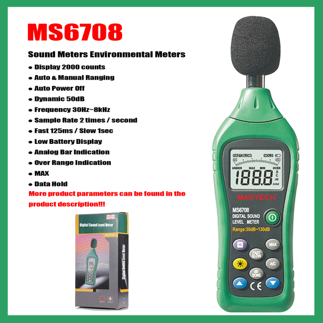 MASTECH MS6700 MS6701 MS6708 Digital Sound Level Meter Environmental Meters - Picture 6 of 6