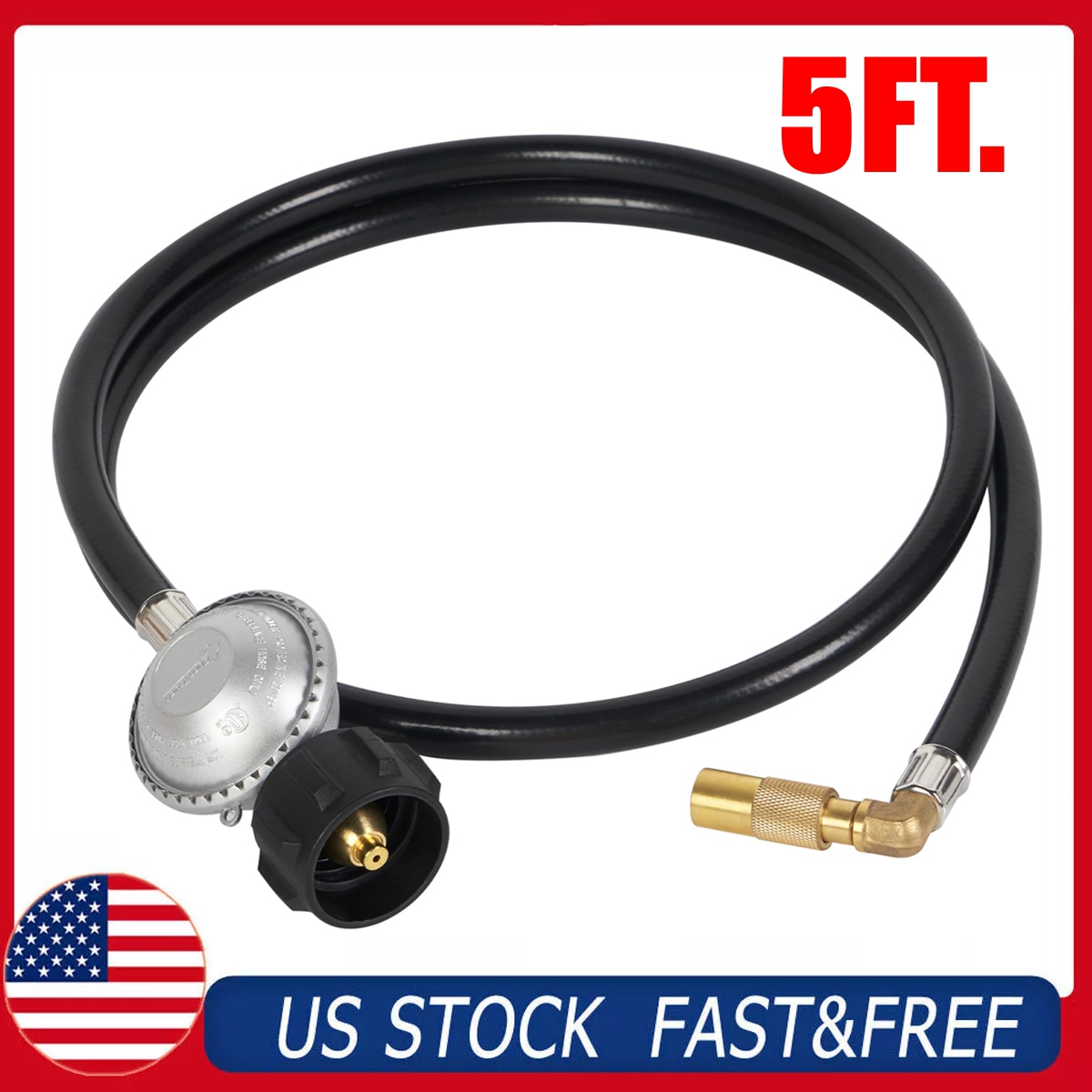 5FT Propane Regulator Hose & 90 Degree Elbow Adapter for Blackstone 17″ / 22″