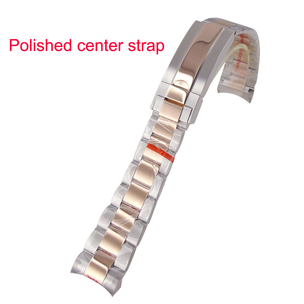 20 mm Rosegold poliert Mitte 904L Edelstahl Armband passend für 40 mm Uhr - Bild 7 von 8