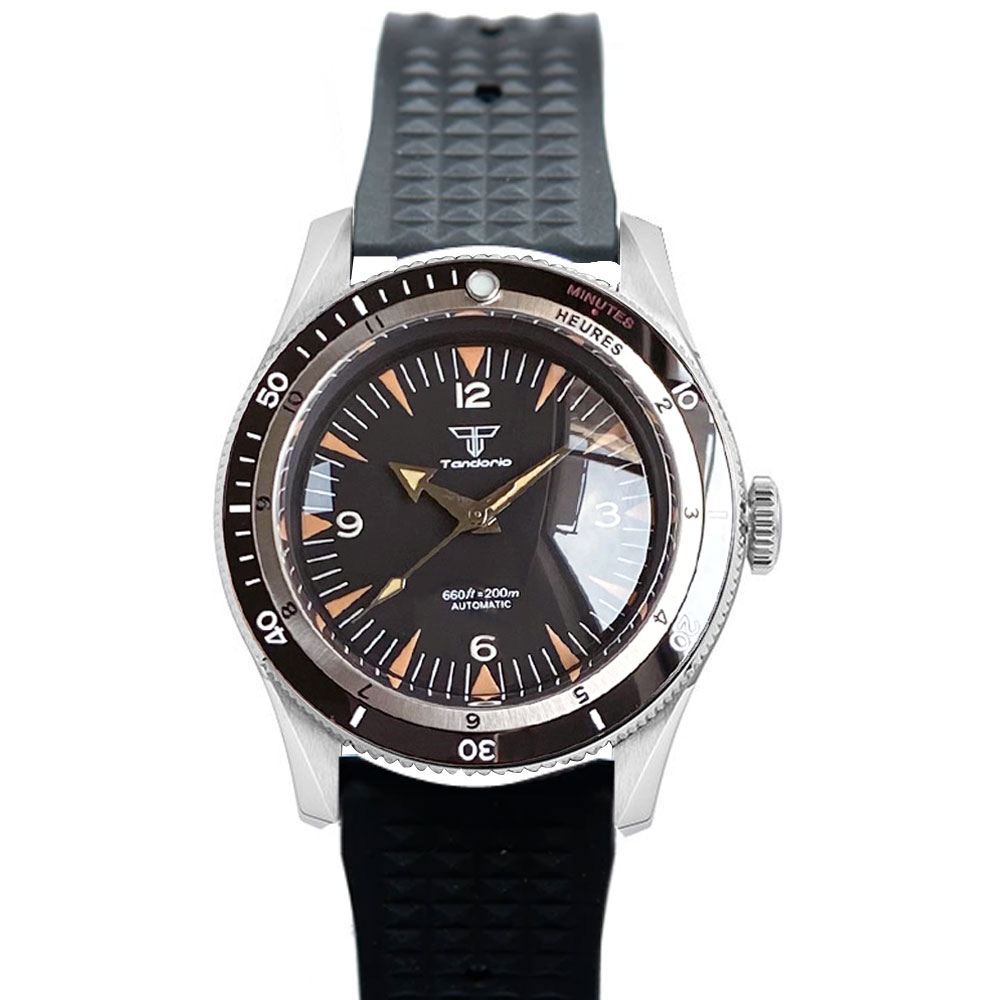 Tandorio Black Dial 40mm NH35 Mechanical 20ATM Diving Men Wristwatch Screw Crown - Picture 9 of 13