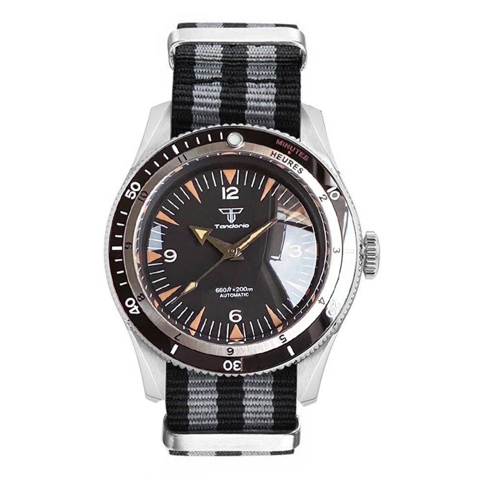 Tandorio Black Dial 40mm NH35 Mechanical 20ATM Diving Men Wristwatch Screw Crown - Picture 11 of 13