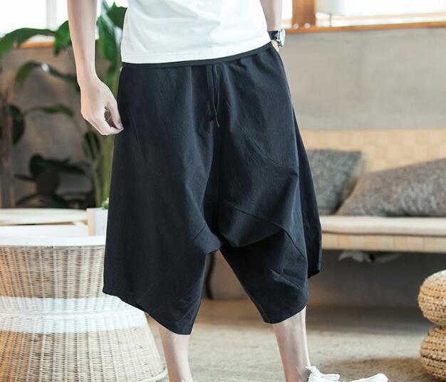 Pantalones de harén de lino Harajuku para hombre pantalones para correr pantalones para hombre - Imagen 13 de 18