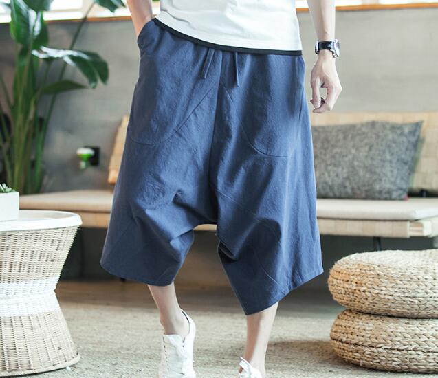 Pantalones de harén de lino Harajuku para hombre pantalones para correr pantalones para hombre - Imagen 14 de 18