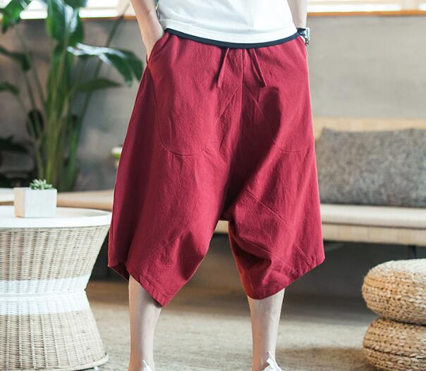 Pantalones de harén de lino Harajuku para hombre pantalones para correr pantalones para hombre - Imagen 15 de 18