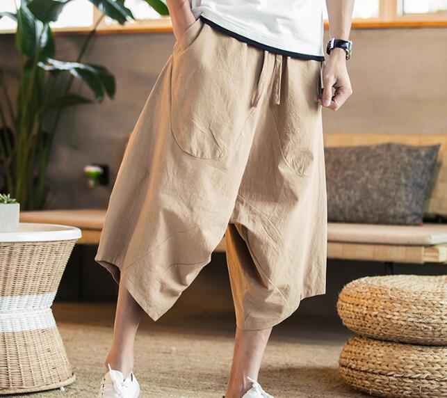 Pantalones de harén de lino Harajuku para hombre pantalones para correr pantalones para hombre - Imagen 18 de 18