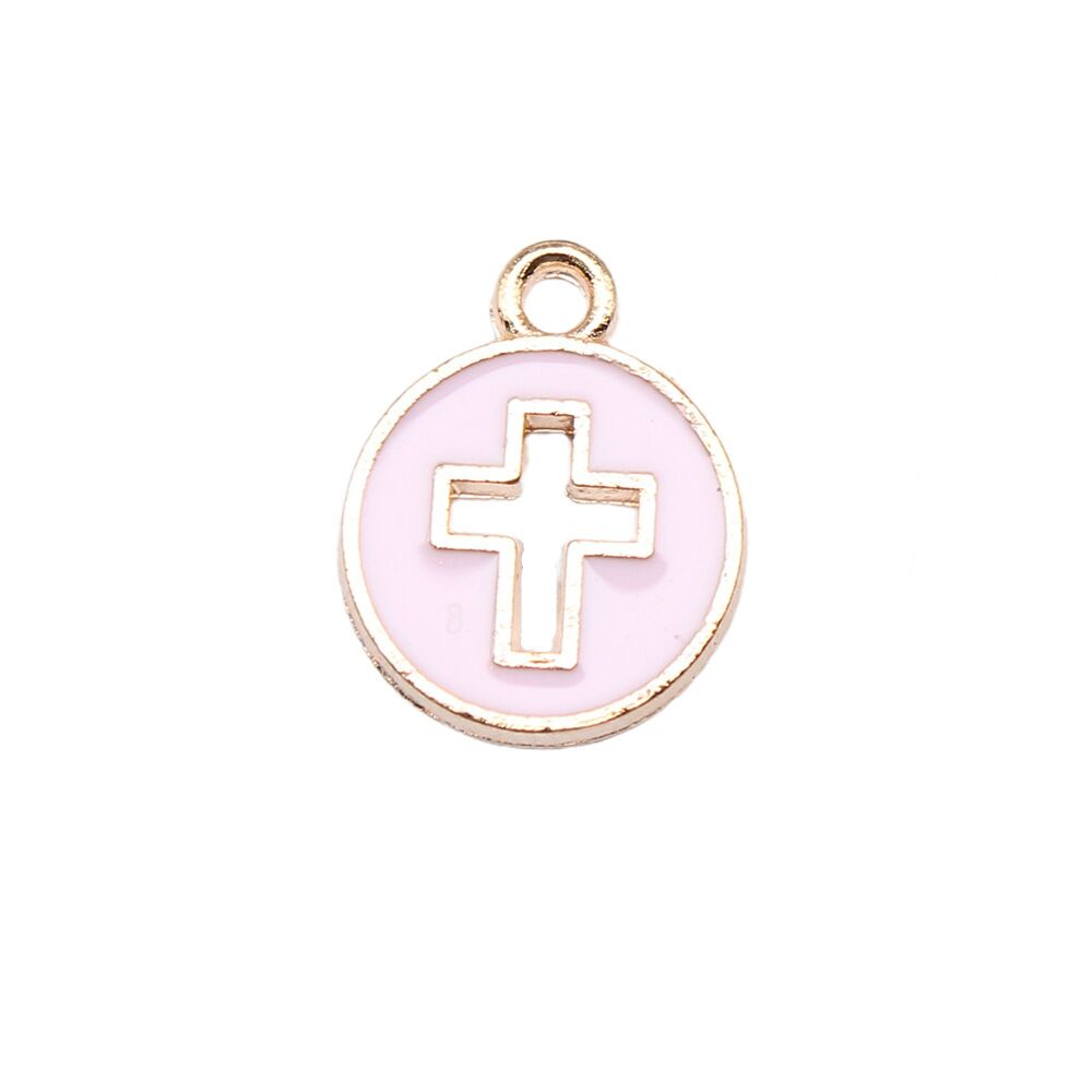 50 pz ciondoli croce smaltata in lega colore oro KC 15X12 MM fai da te creazione gioielli - Foto 9 di 10