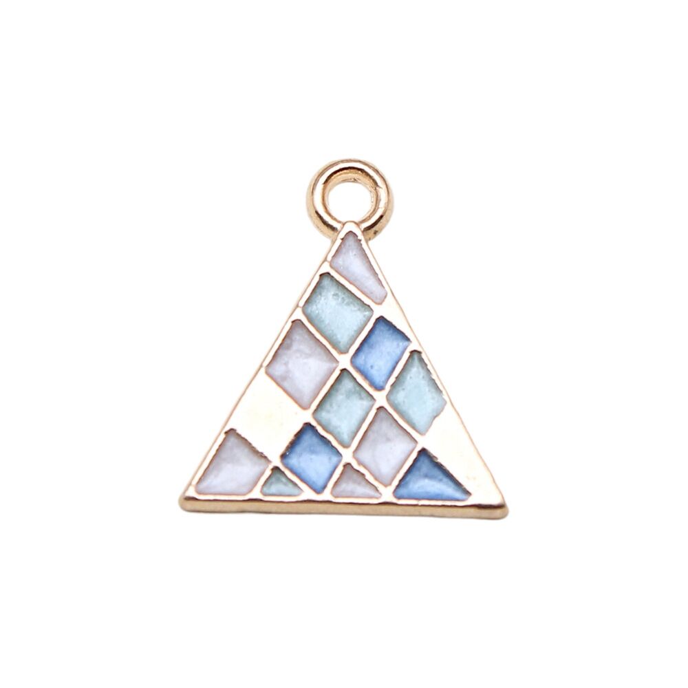50 pz Ciondoli Circolari Quadrati Quadrati Lega Oro Colore Oro Triangolo KC 17X14 MM FAI DA TE - Foto 6 di 8