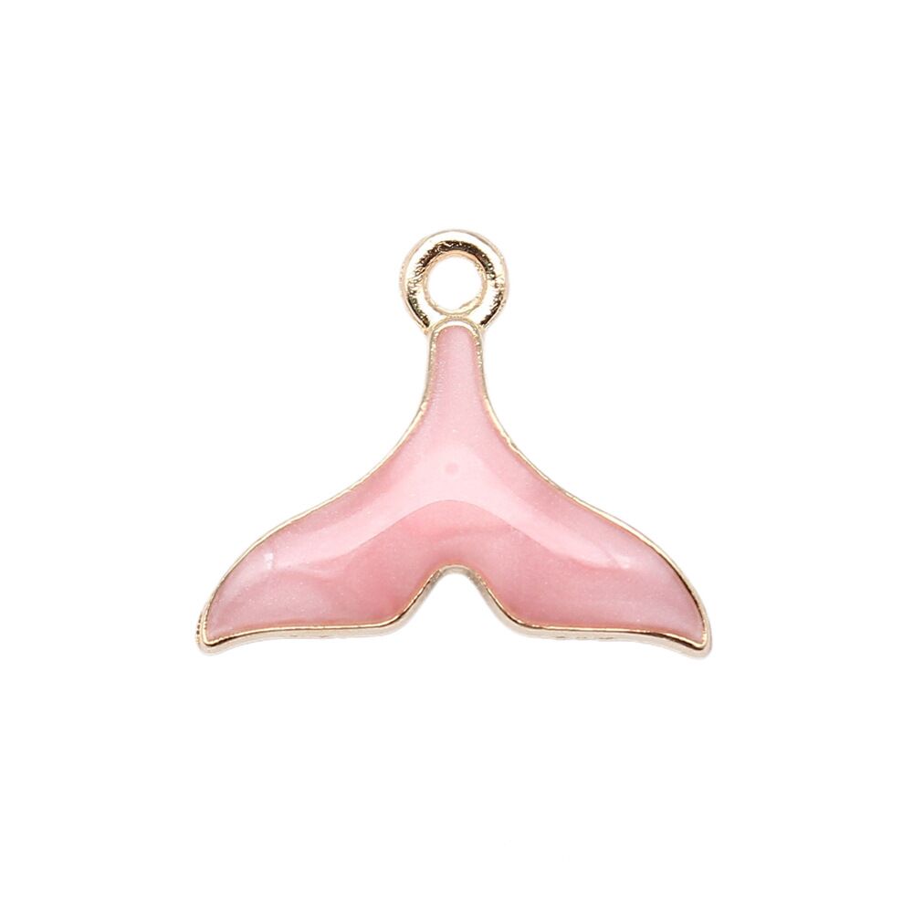 50 pcs KC Gold Color Alloy Enamel Dolphin tail Charms 17x16MM DIY Jewelry Making - Picture 9 of 10