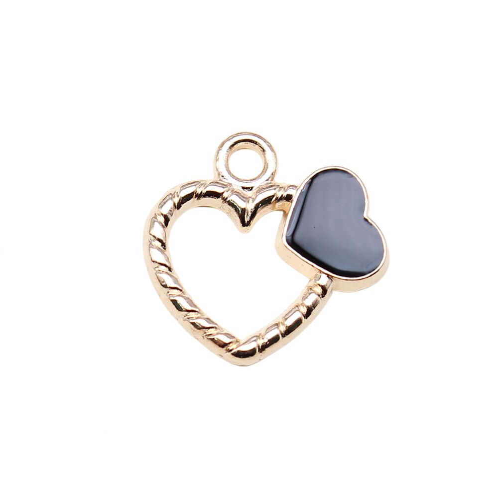 60 pz Ciondoli Cuore Lega Colore Oro Smalto Smalto 18x18 mm fai da te Gioielli C20007 - Foto 6 di 7