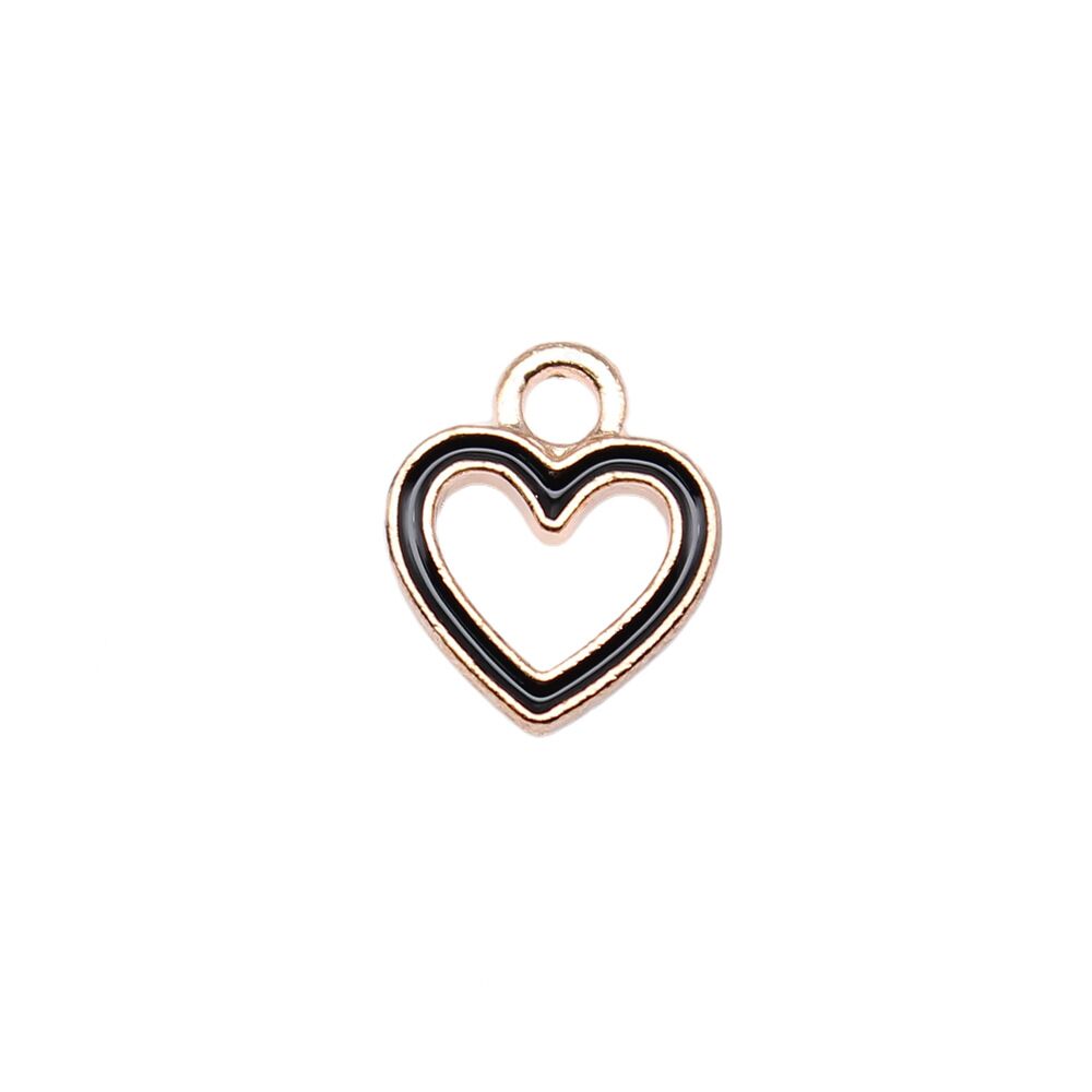Dijes de corazón esmaltados de aleación de color dorado KC 70 piezas 11,8 x 10,3 mm hágalo usted mismo para hacer joyas - Imagen 8 de 8