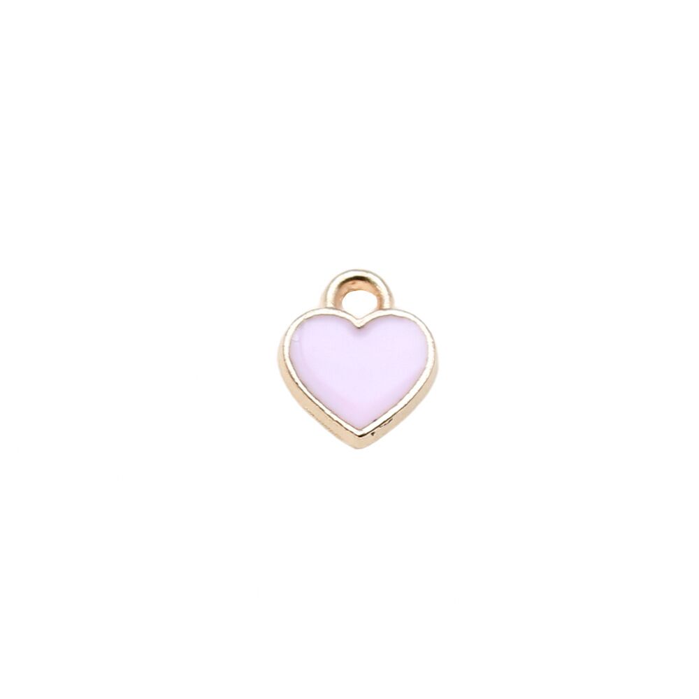 160 piezas dijes de corazón esmaltado de aleación de color dorado KC 8x6,8 mm hágalo usted mismo fabricación de joyas - Imagen 7 de 10