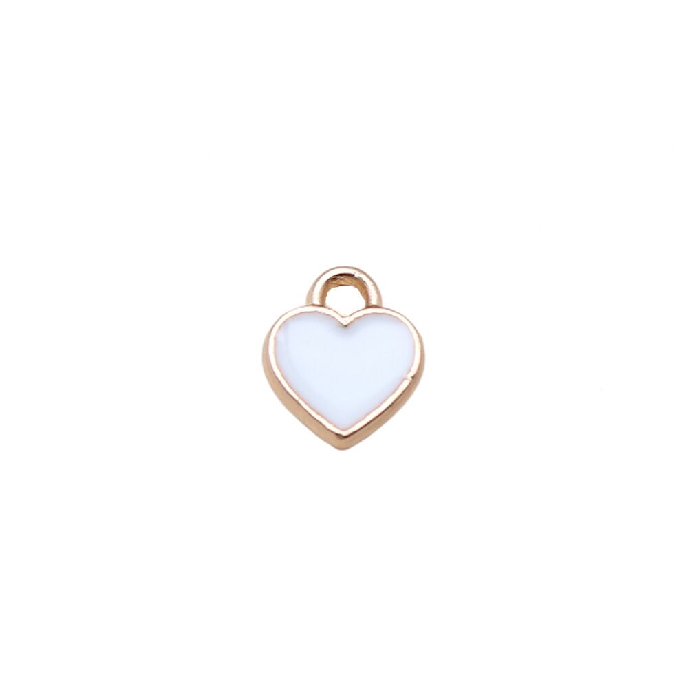 160 piezas dijes de corazón esmaltado de aleación de color dorado KC 8x6,8 mm hágalo usted mismo fabricación de joyas - Imagen 10 de 10