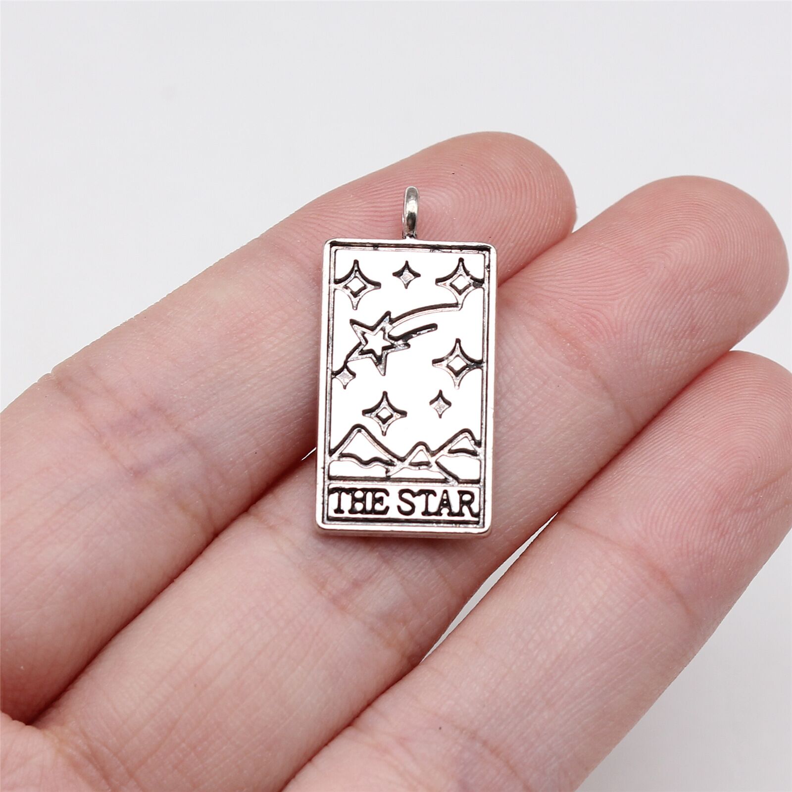 50 Pcs Tibetan Silver Tarot Charms Pendant 26x13MM DIY Jewelry Making C40020 - Picture 8 of 10