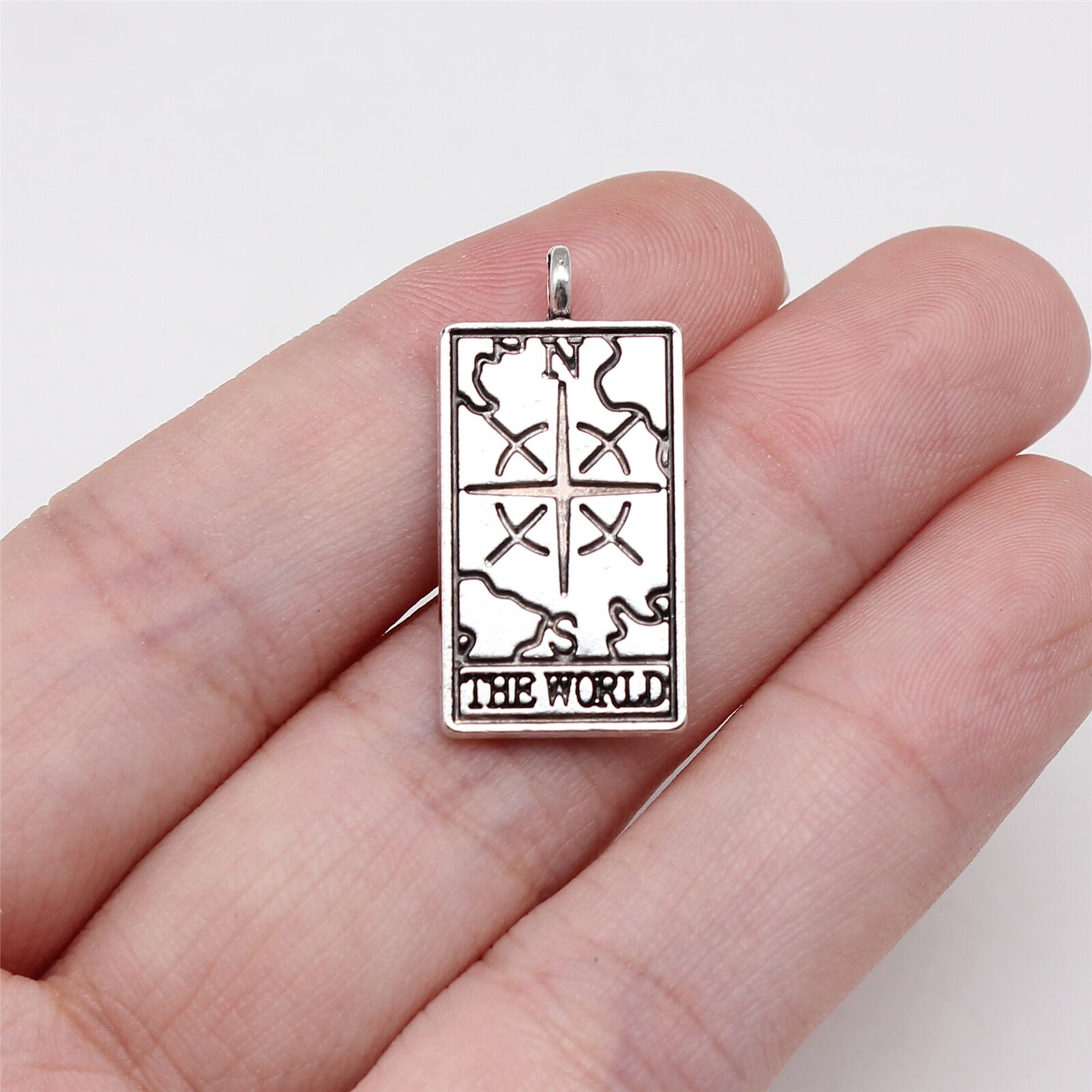 50 Pcs Tibetan Silver Tarot Charms Pendant 26x13MM DIY Jewelry Making C40020 - Picture 9 of 10