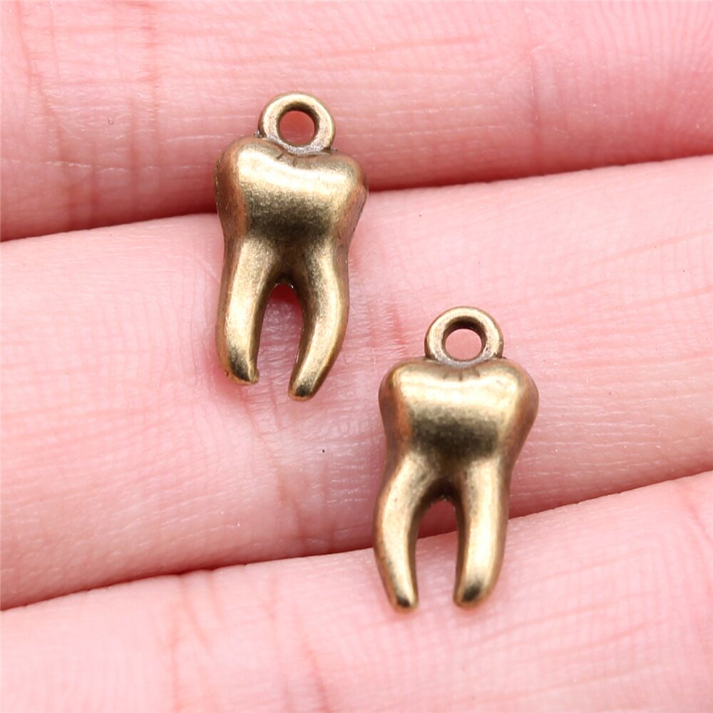 Mehrfarbig 100 Stck. Tibetisches Silber Zahn Charms Anhänger 16x8MM zum Selbermachen Herstellung C15229 - Bild 6 von 8