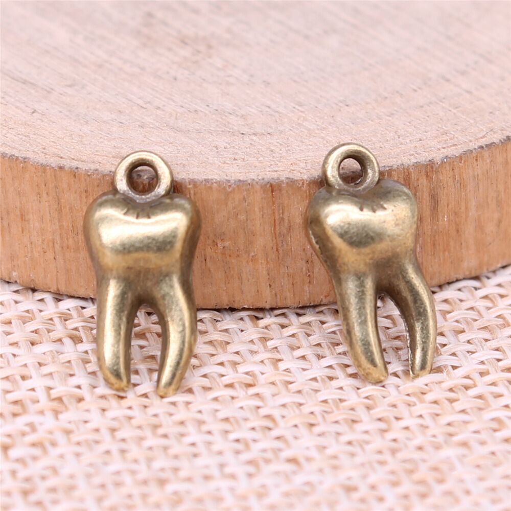 Mehrfarbig 100 Stck. Tibetisches Silber Zahn Charms Anhänger 16x8MM zum Selbermachen Herstellung C15229 - Bild 7 von 8