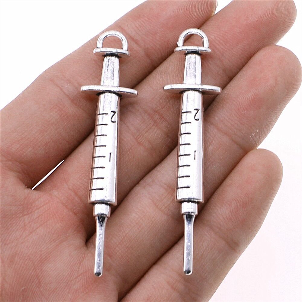 20 Pcs Multicolor Tibetan Silver Inoculator Charms 62X15MM Diy Pendants L14385 - Picture 6 of 7