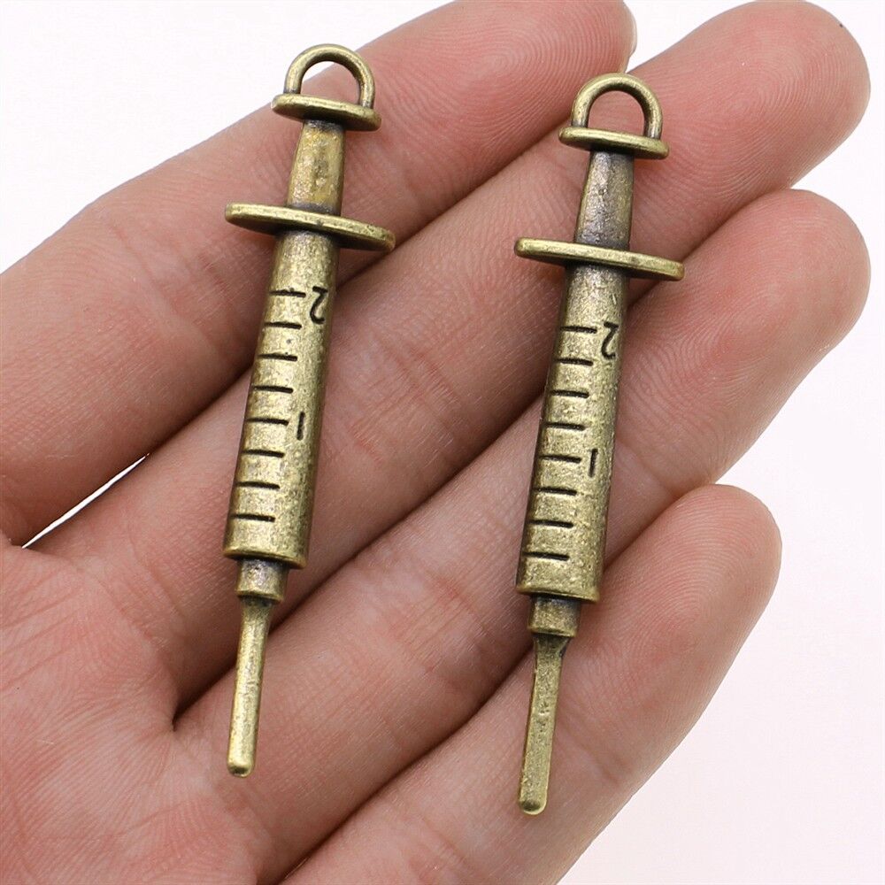 20 Pcs Multicolor Tibetan Silver Inoculator Charms 62X15MM Diy Pendants L14385 - Picture 7 of 7