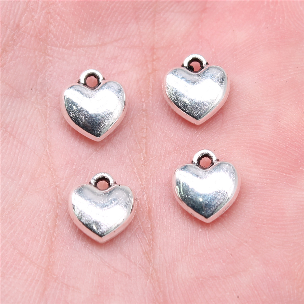 140 Pcs Multicolor Tibetan Silver Heart Charms 9X8MM Diy Jewelry Making L15781 - Picture 6 of 7