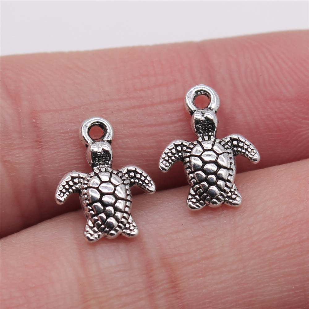 200 Pcs Multicolor Tibetan Silver Tortoise Charms 13X10MM Diy Jewelry L14656 - Picture 9 of 9