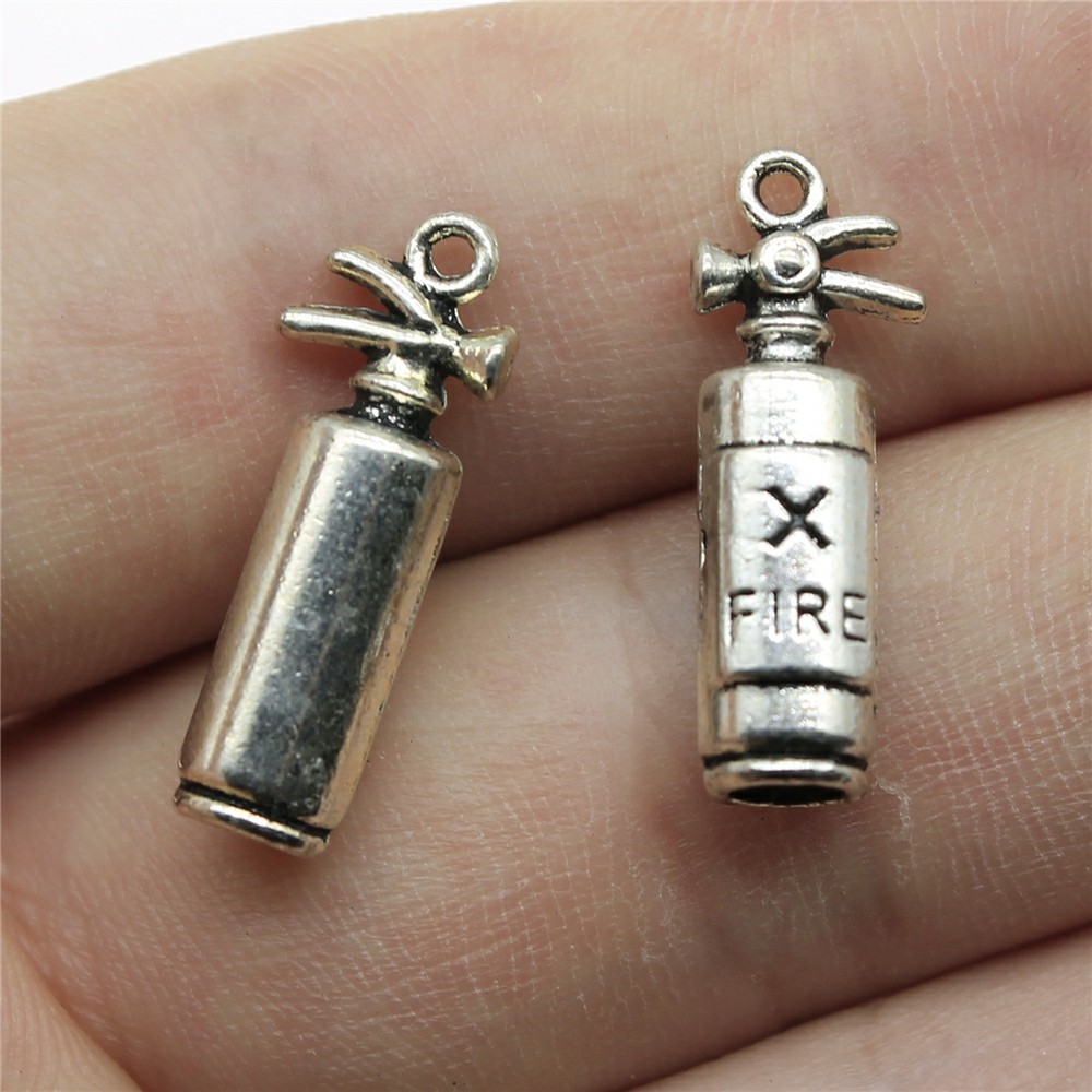 50 piezas dijes extintores de plata tibetana multicolor 23X6X6MM hágalo usted mismo joyería L11306 - Imagen 6 de 7