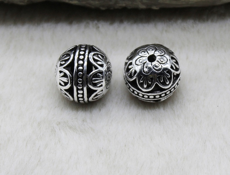 50 Pcs /100 Pcs Tibet Silver Hollow Out Spacer Beads 14MM - Bild 2 von 3
